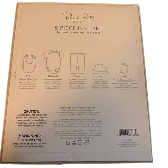 Rene Rofe Baby Girls Bunny 5 Piece Gift Set New in Box. Never Opened - Picture 3 of 4